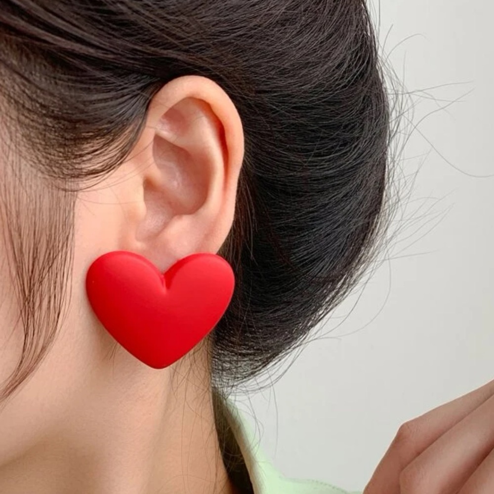 Heart Earrings - Orange - Picture 4 of 7